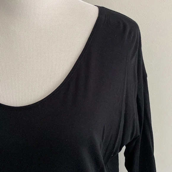 ·J Crew·Drop Shoulder Scoopneck Tee, NWT, Medium, Black; Longer in back - Picture 3 of 8